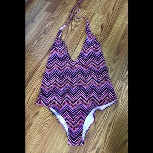 H&M pink one piece bathing suit